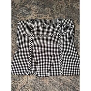 White House Black Market Gingham Corset Strapless Top Y2K